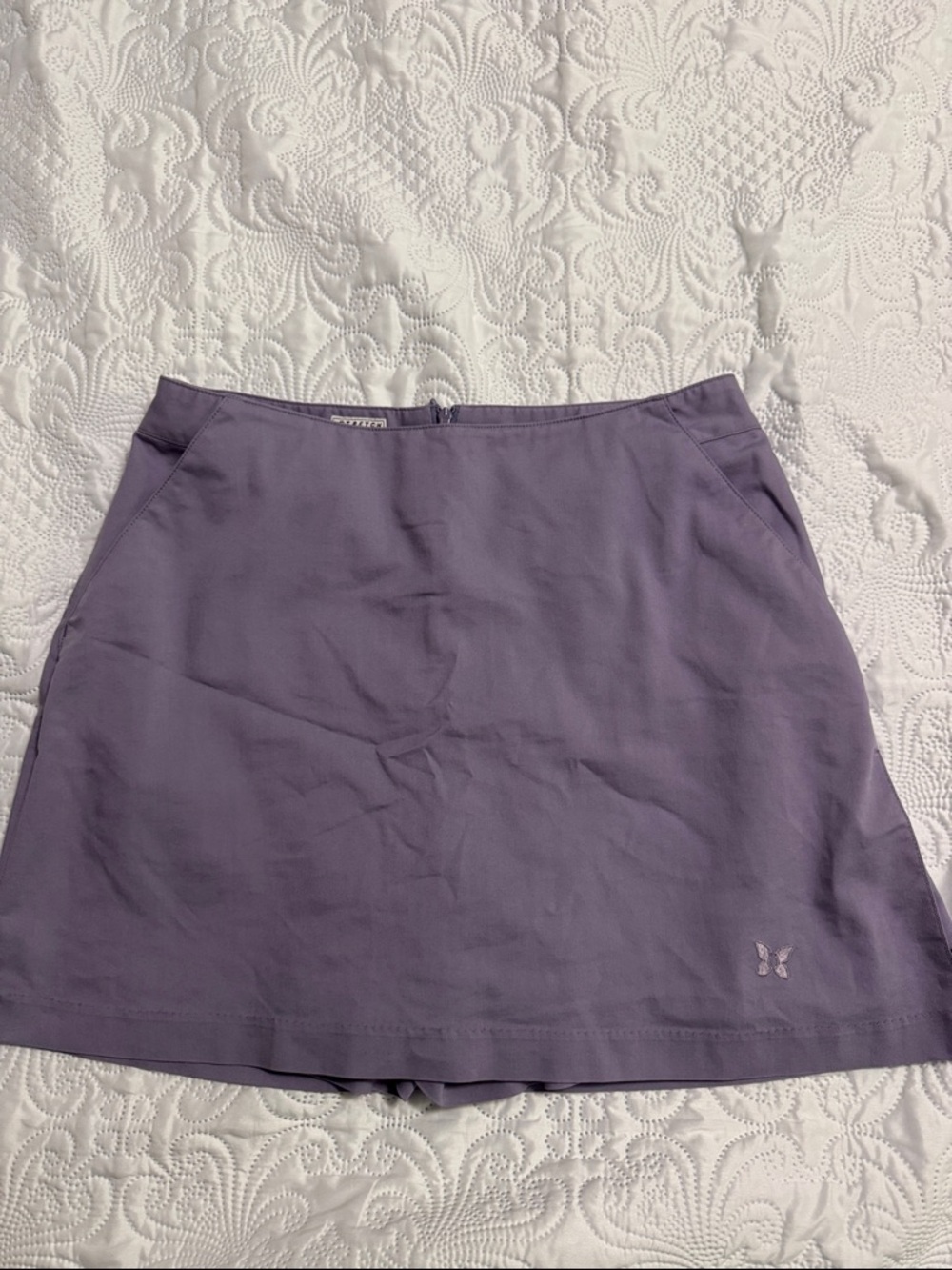Adidas Purple Butterfly-Embroidered Golf Skort